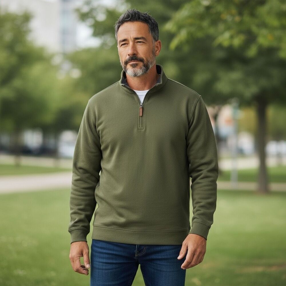 Lands End Green Long Sleeve 1/4 Zip Sweatshirt Top XXL